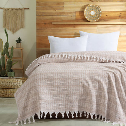 couvre-lit coton bio beige Lavinya Bedding
