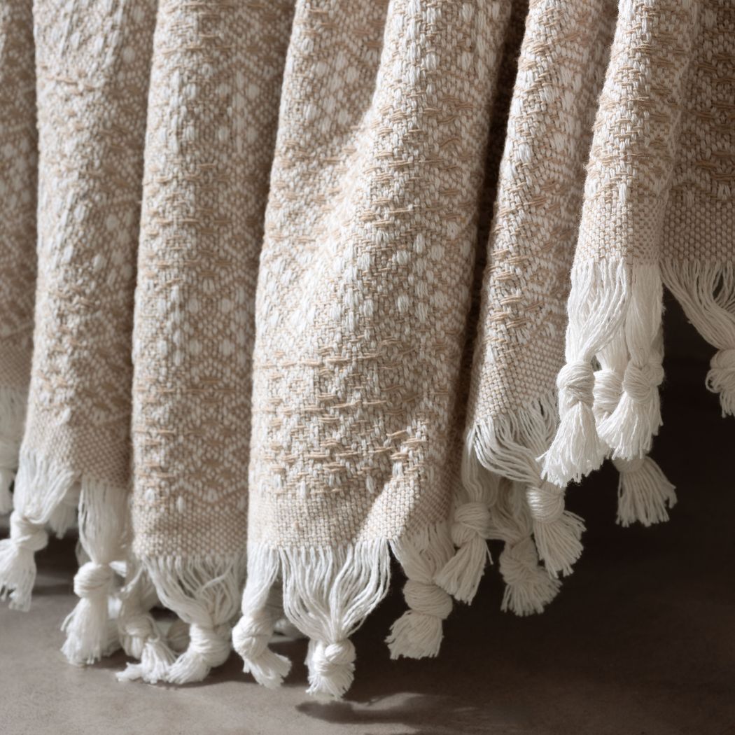 Couvre-lit coton bio beige Lavinya Bedding