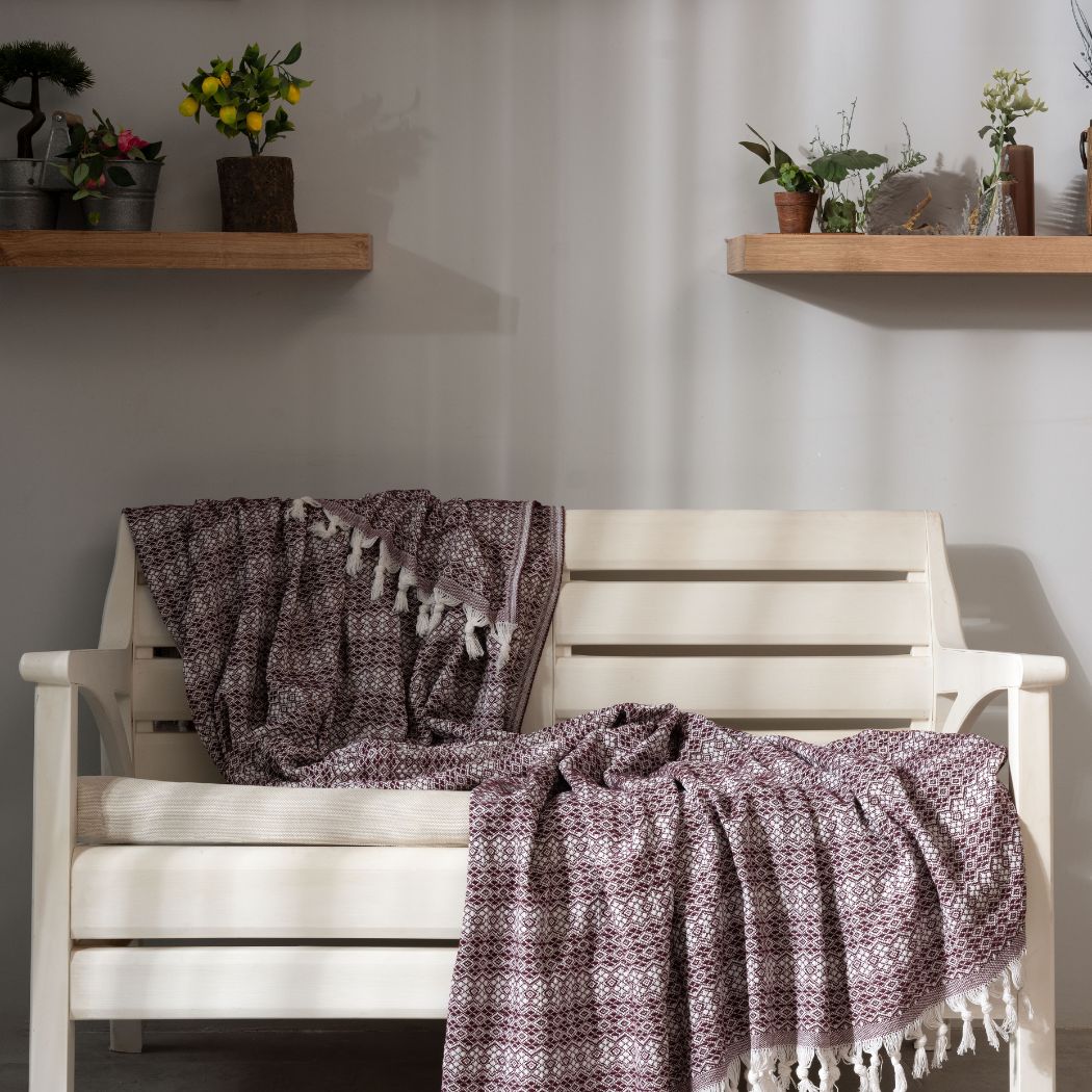 couvre-lit coon bio bordeux Lavinya Bedding