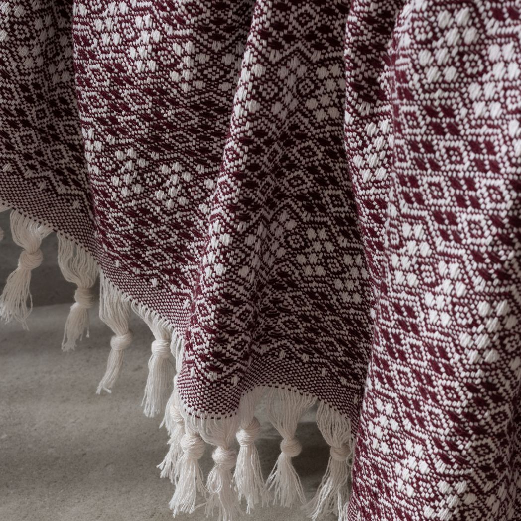 couvre-lit coton bio bordeaux Lavinya Bedding