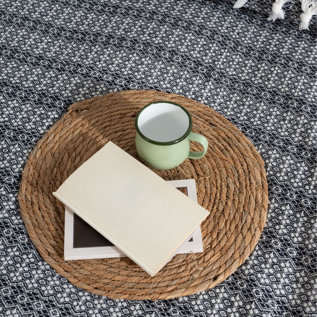 couvre lit coton bio noir Lavinya Bedding